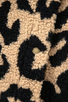 Khaki Leopard Sherpa Button Front Collared Plus Size Vest Jacket Plus Size Outerwear 631df4837645f196