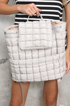 Pink Solid Flapped Quilted Puffer Backpack Backpacks 655dcd0db5784621