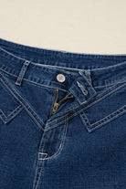 Sail Blue Stitched Waist Detail Cuffed Jeans Jeans 657601a38a39a7c8