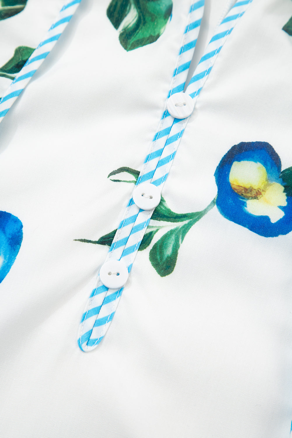 White Plus Size Floral Puff Sleeve Contrast Tie V Neck Flowy Dress Plus Size Dresses 65e1f025fa89b07e