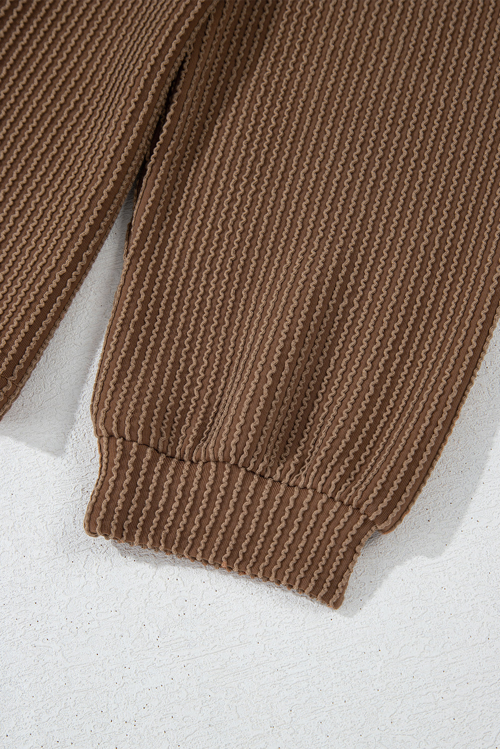 Carbon Grey Corded Long Sleeve Top and High Waist Shorts Set Two Piece Shorts Sets 67043debc9f93d83