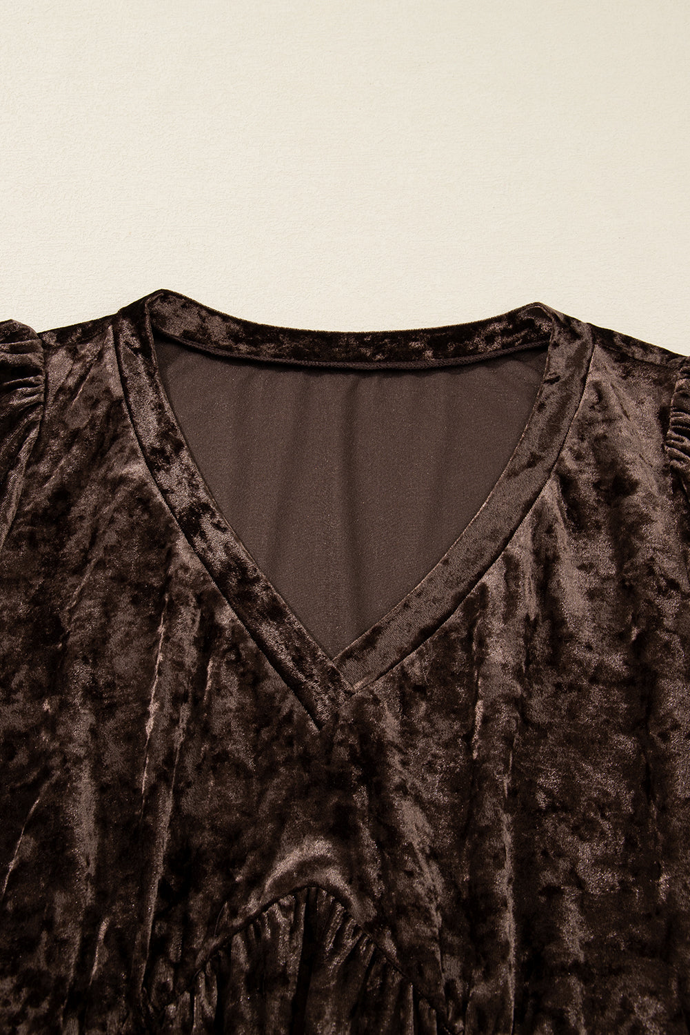 Coffee Plus Size Velvet Babydoll Mini Dress Plus Size Dresses 6809d98e1fd5893a