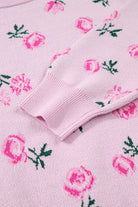 Delicacy Sweet Floral Print Drop Shoulder Cropped Sweater Sweaters 6a86531327882262