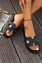 Chestnut Cutout Open Toe Platform Slides Shoes Slides Shoes + Flip Flops 6b497fcbfb7fedc5
