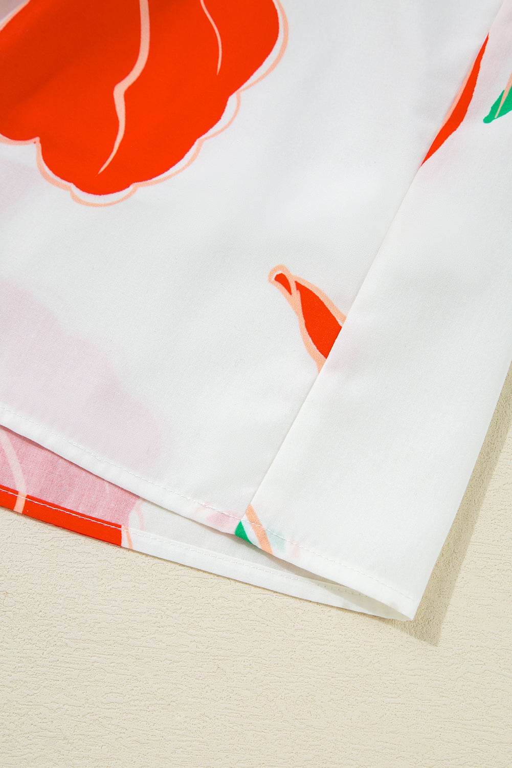 Red Floral Print Tie Front Ruffle Hem Mini Dress Short Dresses 6b8a095928d1cd48