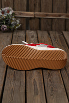 Fiery Red Rhinestone PU Leather Platform Casual Sneakers Sneakers 6c0746edfdd02198