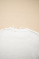 Beige Lace Sleeve Patchwork Faux Two-piece Fuzzy Sweater Sweaters 6d9314c9c77a60a5