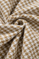 Khaki Houndstooth Textured Patchwork Loose Shacket Jackets 6e0954e5cfcb2d43