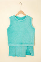 Myosotis Mineral Wash Sleeveless Top and Split Skort Set Two Piece Shorts Sets 6e131ab8afcd3e01
