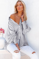 Black Striped Casual Shirred Cuffs Shirt Long Sleeve Tops 6eb84eeefc0cdfca