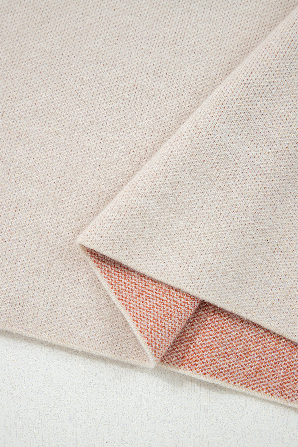 Beige Flower Pattern Drop Sleeve Baggy Sweater Sweaters 6f60209bef1eac0d