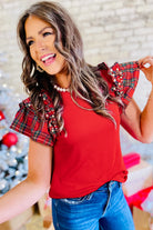 Black Pearl Plaid Ruffle Sleeve Loose T Shirt T Shirts 6f81c44ed9ce2c88