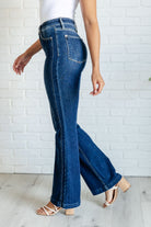 BeautybyShree Mavis High Rise Side Seam Detail Flare Jeans