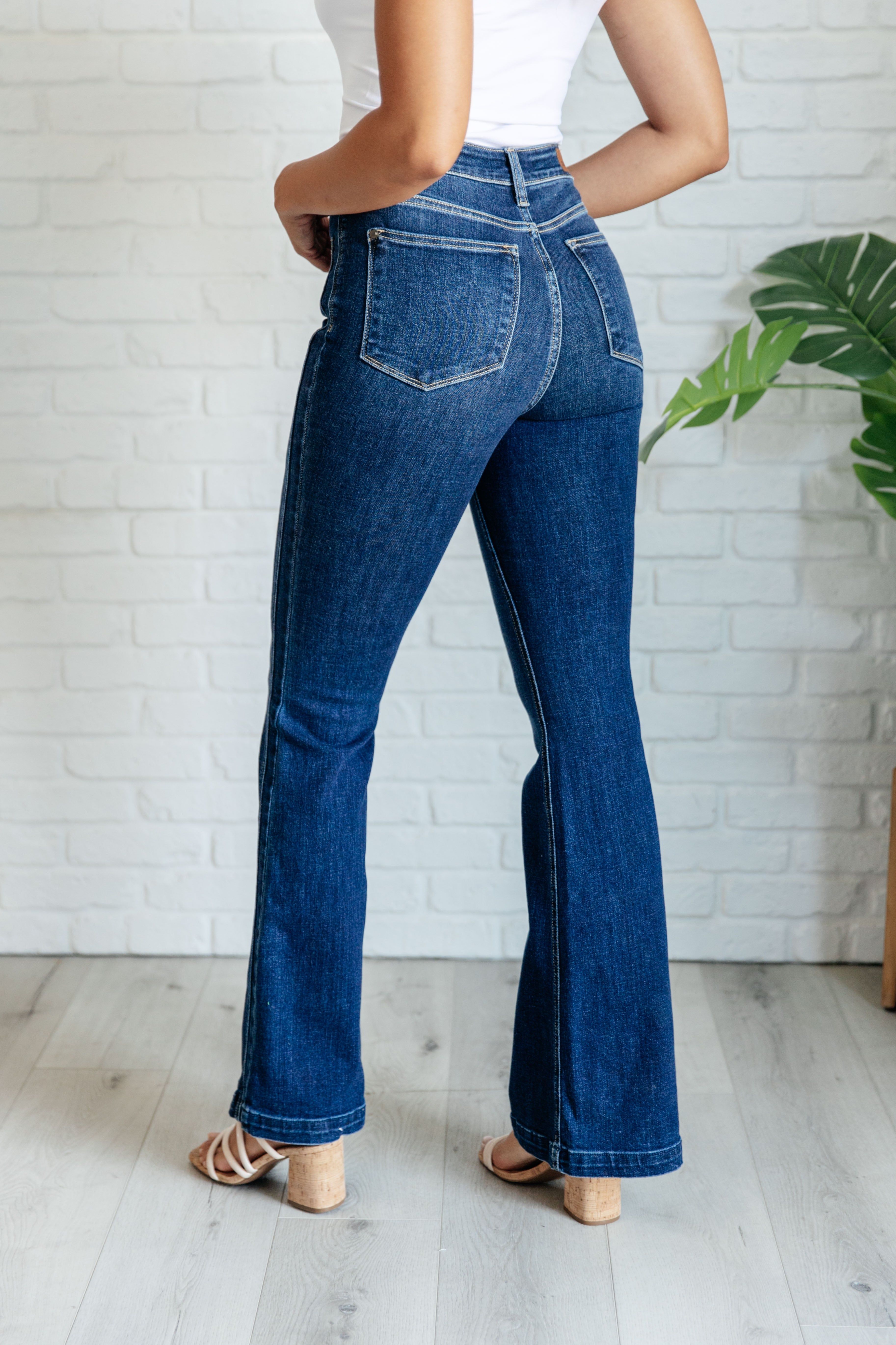 BeautybyShree Mavis High Rise Side Seam Detail Flare Jeans