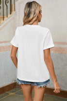 White Sequined Rugby Graphic T Shirt Graphic Tees 702e1eefffaf17a1