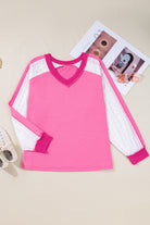 Bonbon Lace Patchwork Corded Trim Plus Size Long Sleeve Top Plus Size Tops 711e074865ee68f6