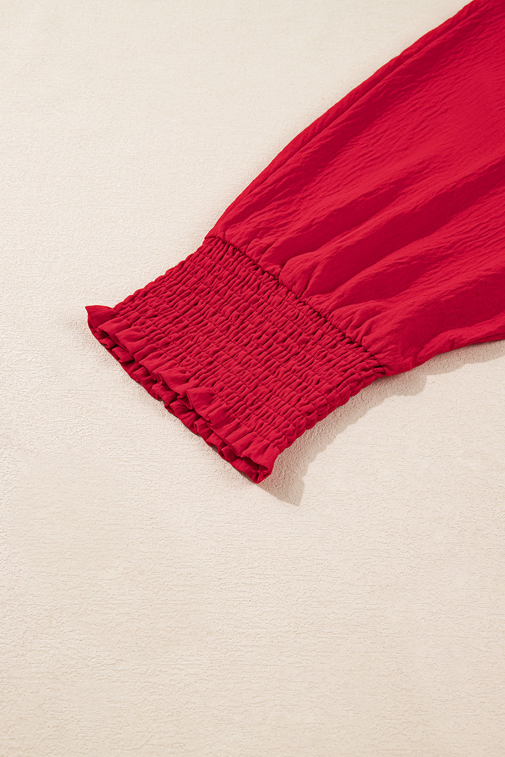 Fiery Red Plus Size Shirred Cuff Dolman Oversized Tunic Blouse Plus Size Tops 714cb9e1db6b4b35