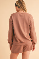 Straw Yellow Sequins COFFEE Loose Fit Sweatshirt and Shorts Set Two Piece Shorts Sets 71601e662eb34719