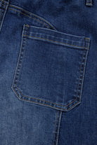 Prussian Blue Drawstring Seam Detail Raw Hem Wide Leg Jeans Jeans 7197cdb8e1c41f0c