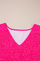 Rose Polka Dot Print Ruffle Smocked High Waist Plus Midi Dress Plus Size Dresses 71c28f58353ff86b