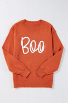 Apricot Halloween Boo Drop Shoulder Knit Sweater Sweaters 729508103e23e9c6