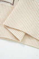 Brown Colorblock Bow Pattern Drop Sleeve Sweater Sweaters 72c4ee5068dc245d