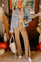 Beau Blue Street Style Zip Up Washed Denim Jacket Jackets 72d81ac2046d01ea