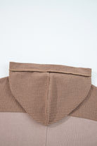 Goat Waffle Patchwork Plus Size Pocketed Hoodie Plus Size Tops 73290a9bc994bf38