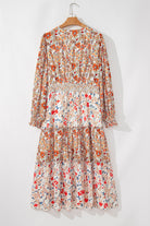 Khaki Plus Size Frill Tiered High Waist Floral Dress Plus Size Dresses 741a41df94171aea