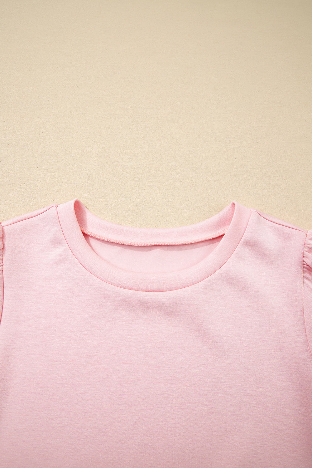 Beau Blue Puff Sleeve Pearl Embellished Scallop Hem 2-Piece Shorts Set Two Piece Shorts Sets 74eda1aef41de018