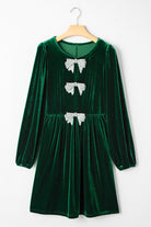 Fiery Red Bowknot Decor High Waist Velvet Mini Dress Short Dresses 760098a77ce93975