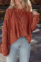 Redwood Burl Chunky Fit Slouchy Textured Knit Sweater Sweaters 760ec83df5531467