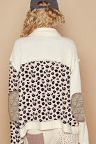 Khaki Leopard Waffle Quilted Patchwork Button Front Jacket Jackets 7638aee3d12b2f35