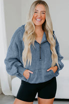 Black Half Zip Kangaroo Pocket Mineral Wash Baggy Hoodie Sweatshirts & Hoodies 76505bcea4b25bb1