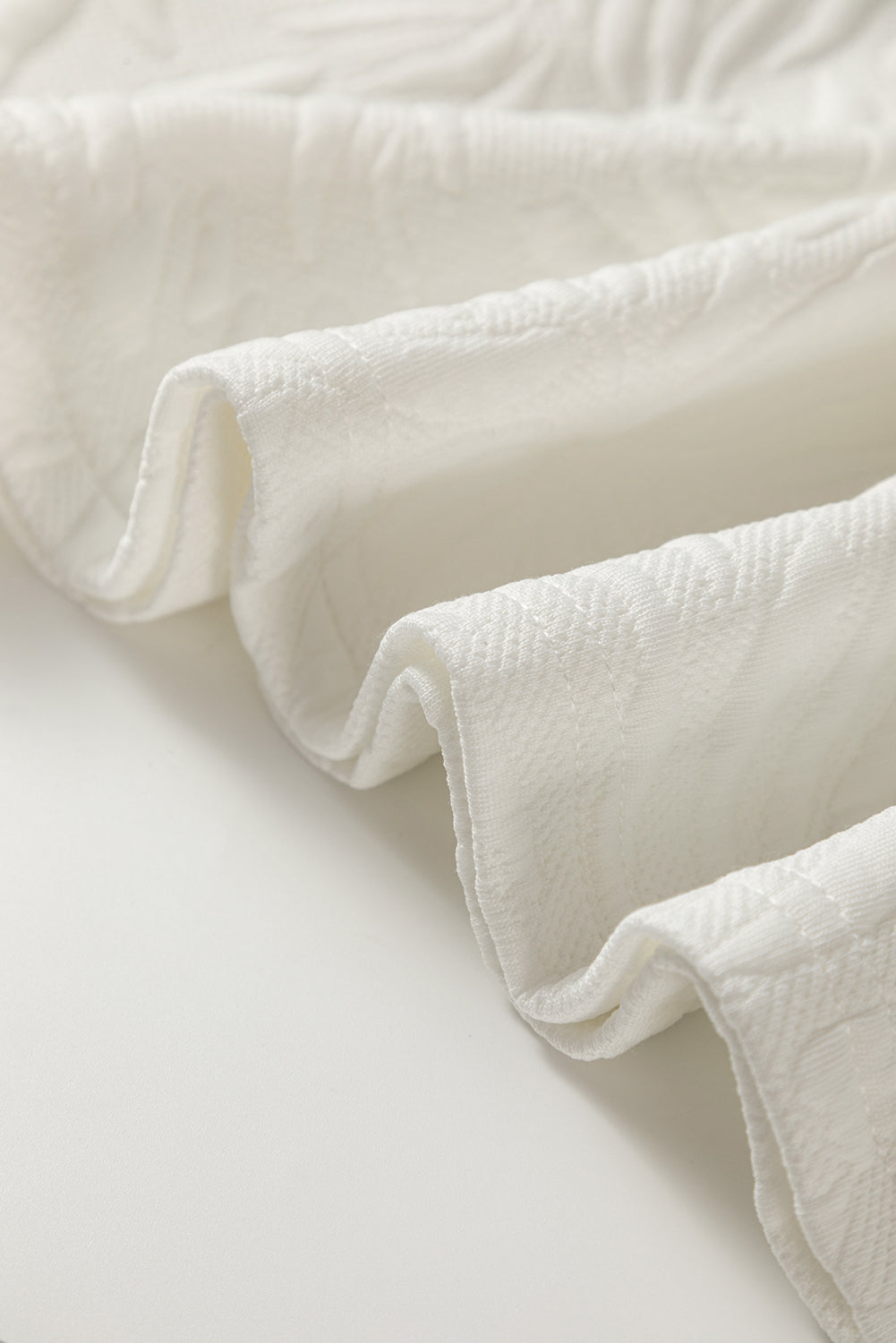 White Pop of Color Neckline Textured Mini Dress Short Dresses 77a0dfa3f8145828