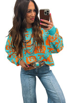 Brown Colorblock Bow Pattern Drop Sleeve Sweater Sweaters 77d21449ce92c21a