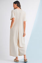 Beau Blue Patchwork Pocket Short Sleeve Jumpsuit Jumpsuits 783fc4fac0af5fdc