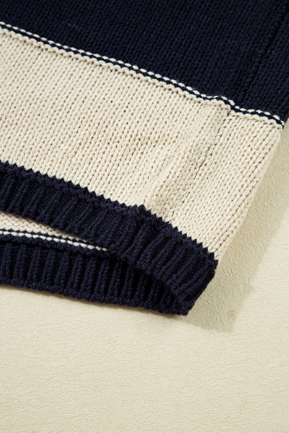 Blue Striped Plus Size Drop Shoulder Sweater Plus Size Sweaters&Cardigans 78999c05f56a4d4d