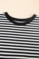 Black Stripe Bowknot Backless T-Shirt T Shirts 78c6566fd480767f