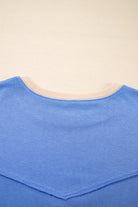 Blue Exposed Seam Floral Mixed Patchwork Plus Size Top Plus Size Tops 79170f83870c7134