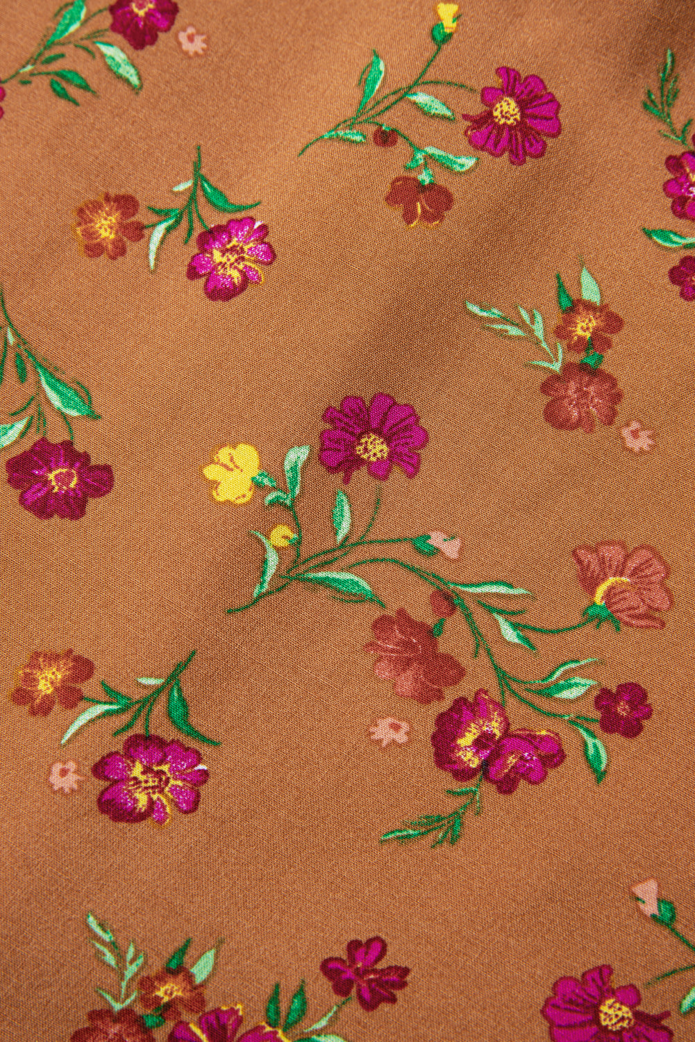 Brown Plus Size Floral Split V Neck Ruffled Sleeve Tiered Maxi Dress Plus Size Dresses 792707eaef760e14