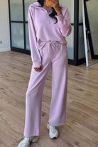 Orchid Bouquet Half Zip Thumbhole Sleeve Hoodie Active Pants 2pcs Outfit Two Piece Pants Sets 798efe95e9157fb2