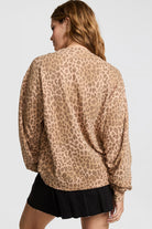 Light French Beige Leopard Pullover Mini Skirt Set Two Piece Skirt Sets 7adfcbad050cffd1