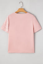 Apricot Pink Leopard Patchwork Cross Strappy V Neck Blouse Blouses 7b41ffbffafbca2b