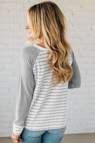 Black Stripe Raglan Patchwork Long Sleeve Tee Long Sleeve Tops 7c2bec10154440e4