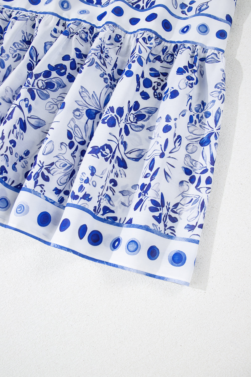 Sky Blue Floral Print Square Neck Bubble Sleeve High Waist Maxi Dress Maxi Dresses 7c8d629b0b1d6435