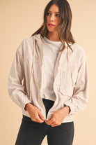 Real Teal Corduroy Drawstring Hooded Pocket Zip Up Jacket Jackets 7c989c7e79d06d17