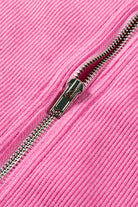 Bonbon Zipped Collar Cap Sleeve Pocketed Sweatshirt Dress Short Dresses 7cf9787cbe223c8f