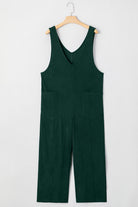 Evergreen Corduroy V Neck Patched Pocket Sleeveless Jumpsuit Jumpsuits 7d13f7bdfcd10d3d