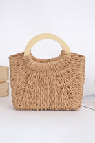 Camel Retro Straw Woven Tote Bag Tote Bags 7db67e55885c9fad